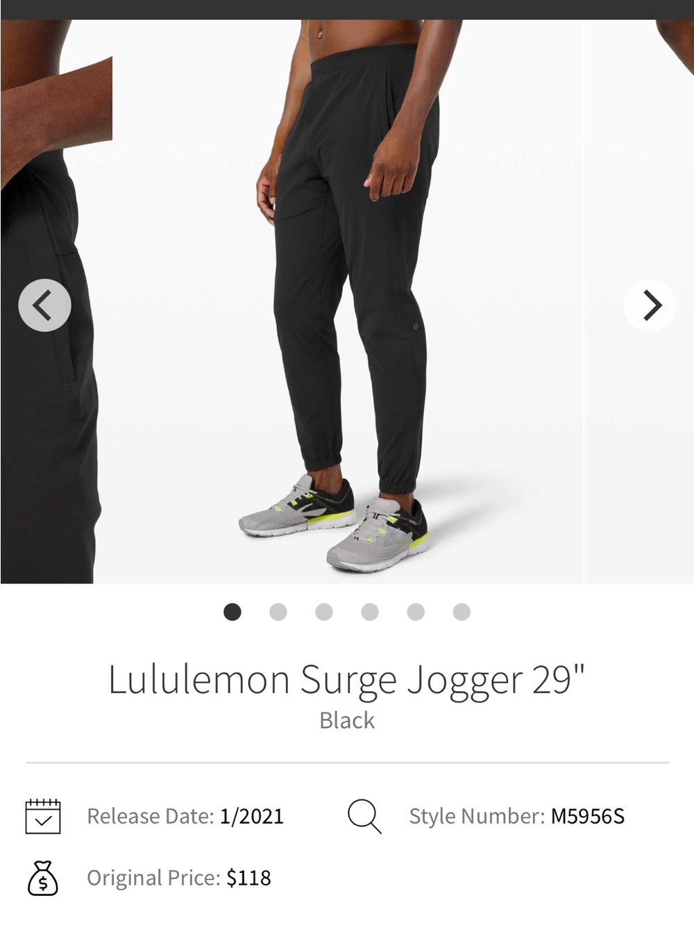 lululemon athletica Men's Black Surge Jogger